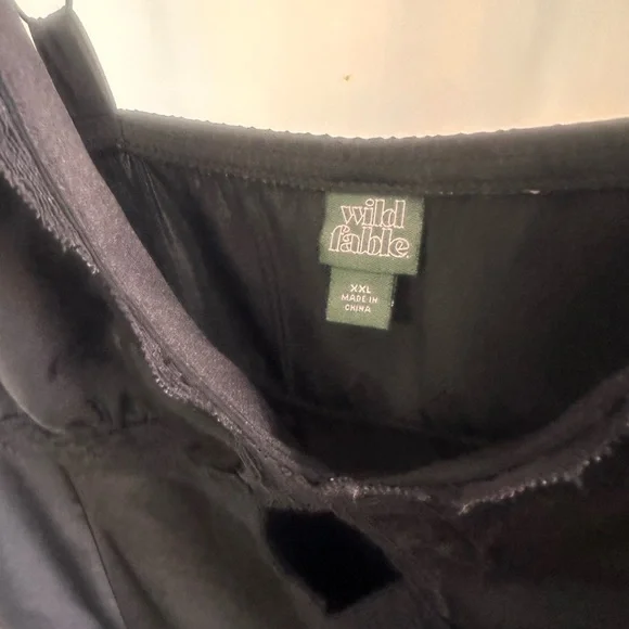 Wild Fable Black Slip Dress with Lacie neck line detail - Picture 3 of 6